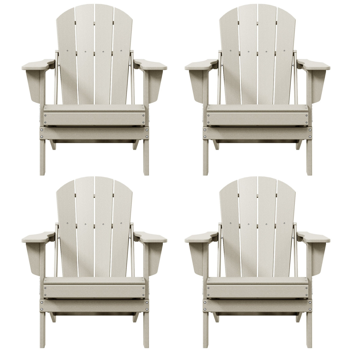 Chaises pliantes Adirondack Polytrends Laguna résistantes aux intempéries (lot de 4)