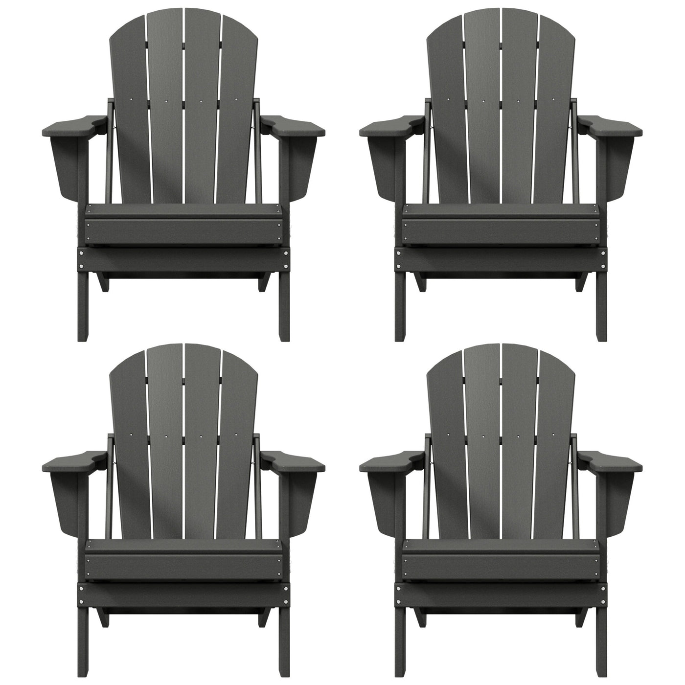 Chaises pliantes Adirondack Polytrends Laguna résistantes aux intempéries (lot de 4)