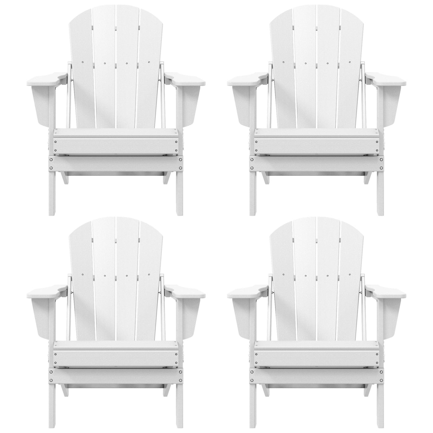 Chaises pliantes Adirondack Polytrends Laguna résistantes aux intempéries (lot de 4)