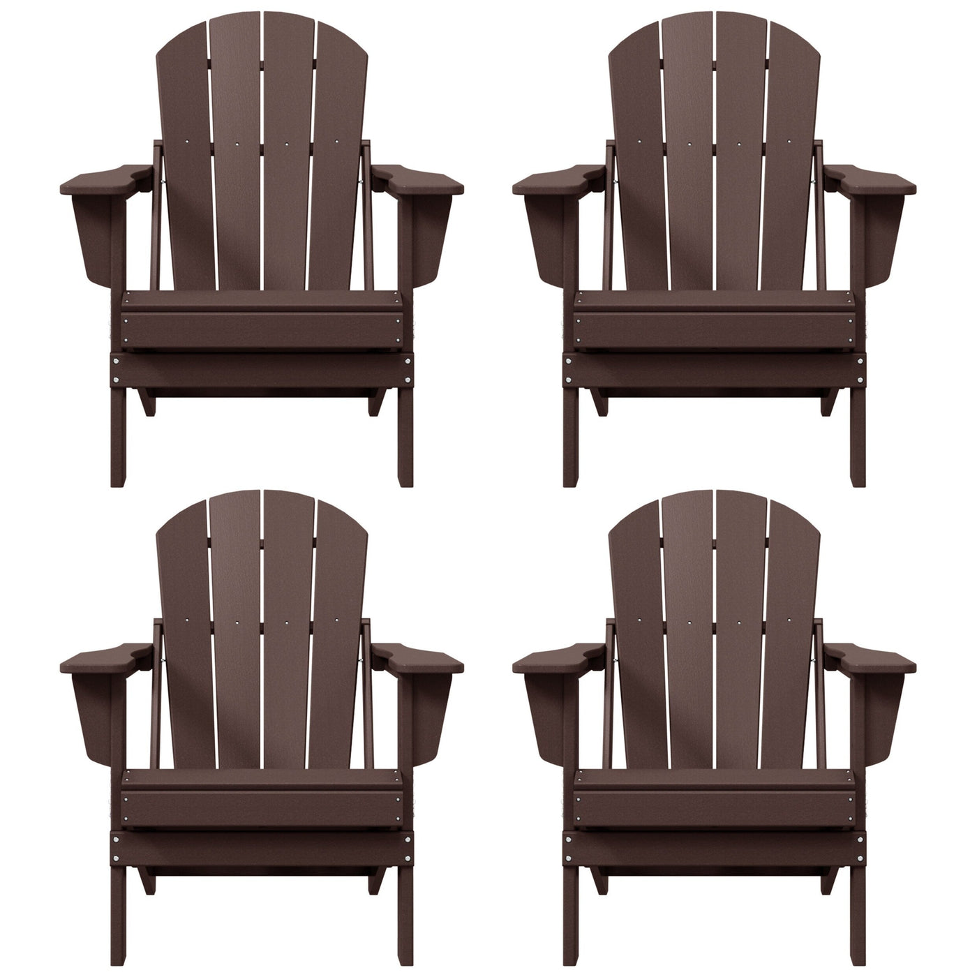 Chaises pliantes Adirondack Polytrends Laguna résistantes aux intempéries (lot de 4)