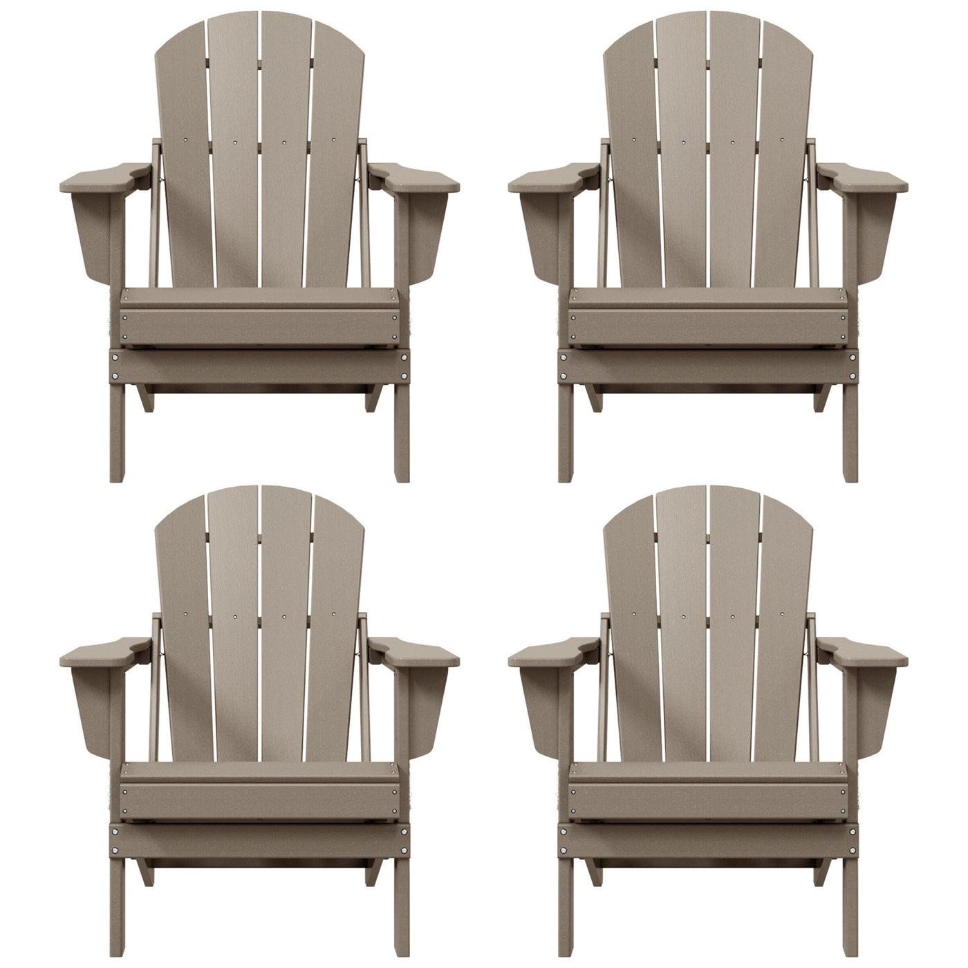 Chaises pliantes Adirondack Polytrends Laguna résistantes aux intempéries (lot de 4)