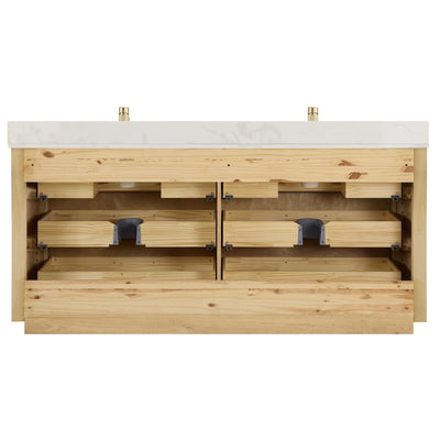 Meuble-lavabo Porto avec dessus en quartz blanc sans miroir