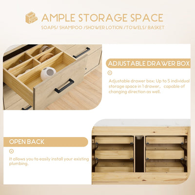 Meuble-lavabo Porto avec dessus en quartz blanc sans miroir