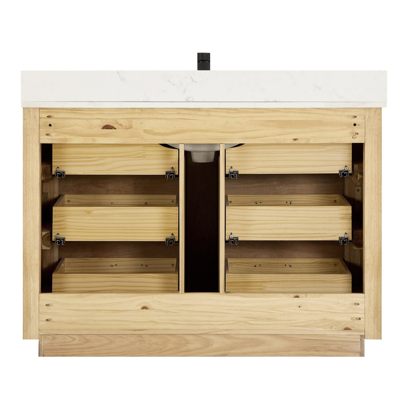 Meuble-lavabo Porto avec dessus en quartz blanc sans miroir