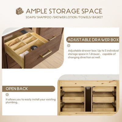 Meuble-lavabo Porto avec dessus en quartz blanc sans miroir