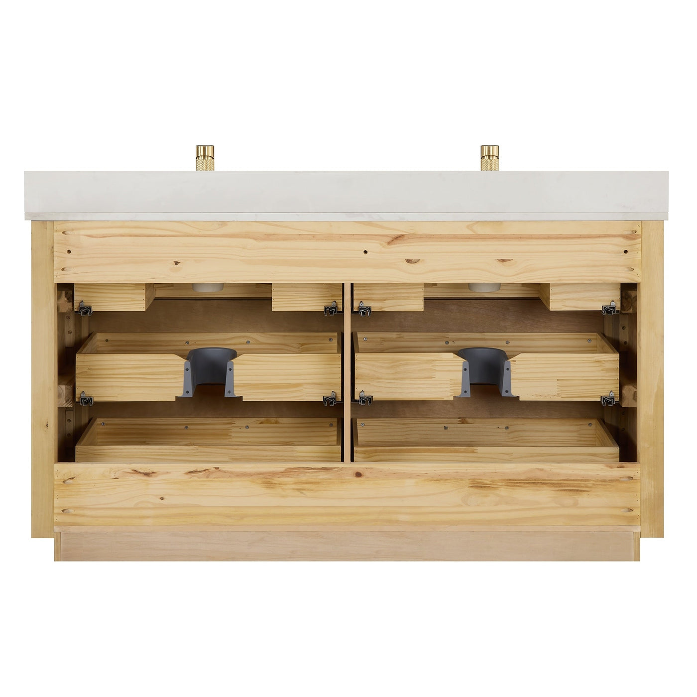 Meuble-lavabo Porto avec dessus en quartz blanc sans miroir