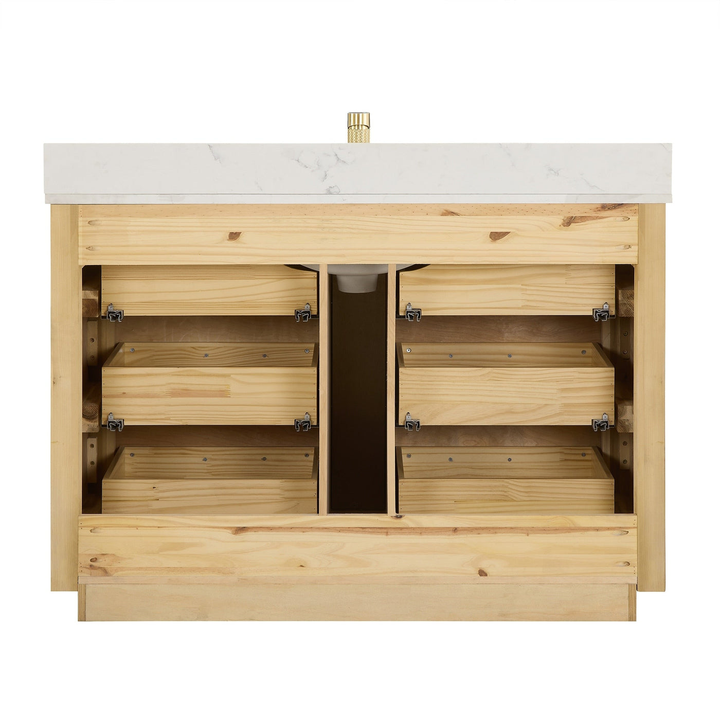 Meuble-lavabo Porto avec dessus en quartz blanc sans miroir