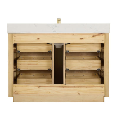 Meuble-lavabo Porto avec dessus en quartz blanc sans miroir