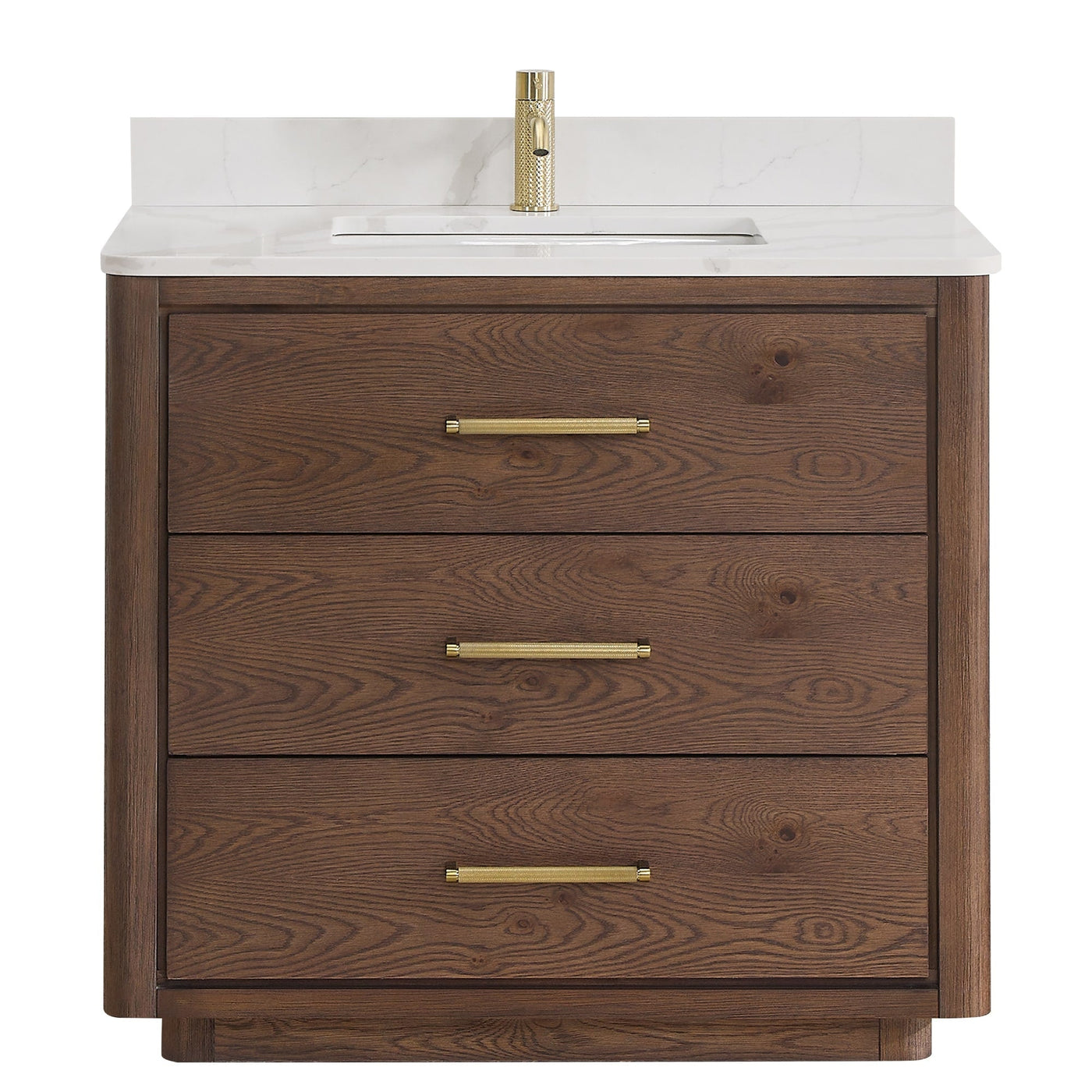 Meuble-lavabo Porto avec dessus en quartz blanc sans miroir