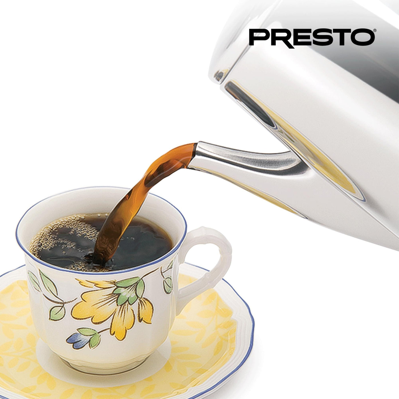 Cafetière Presto en acier inoxydable, percolateur robuste 12 tasses, argent - 2,79