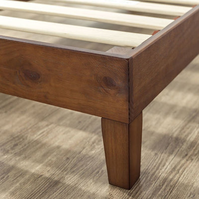 Lit plateforme de luxe en bois massif expresso antique Priage par Zinus