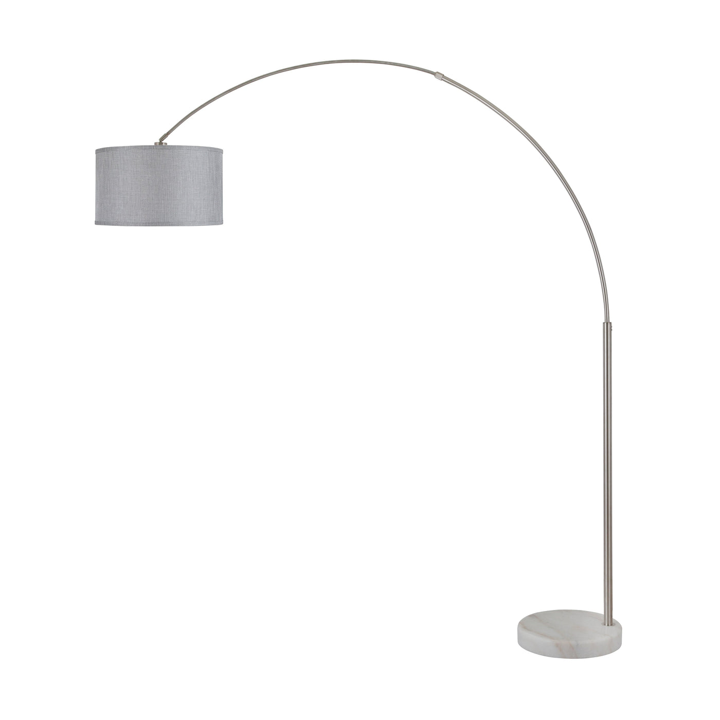 Lampadaire arqué réglable en acier Q-Max 81 avec abat-jour extra large et base en marbre