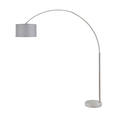 Lampadaire arqué réglable en acier Q-Max 81 avec abat-jour extra large et base en marbre