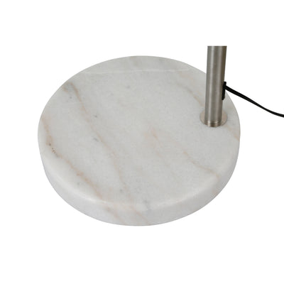 Lampadaire arqué réglable en acier Q-Max 81 avec abat-jour extra large et base en marbre