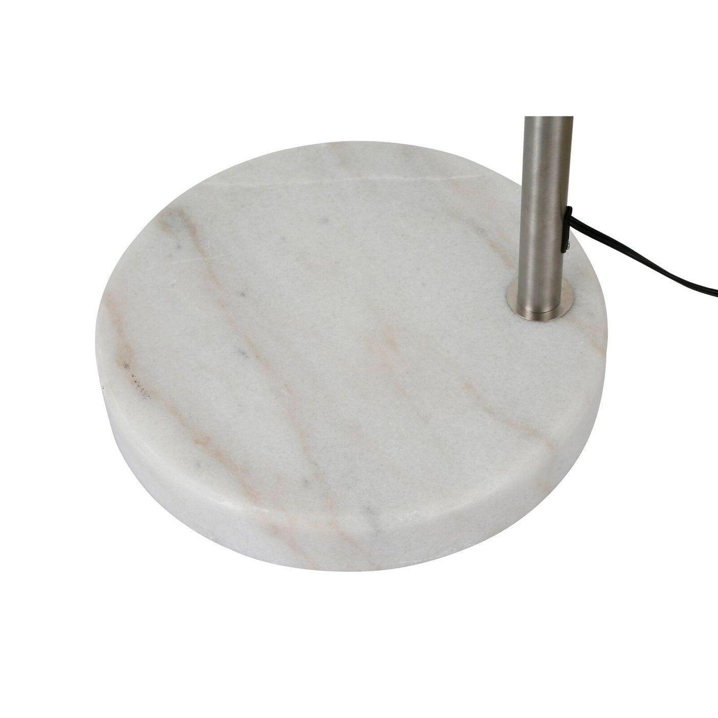Lampadaire arqué réglable en acier Q-Max 81 avec abat-jour extra large et base en marbre