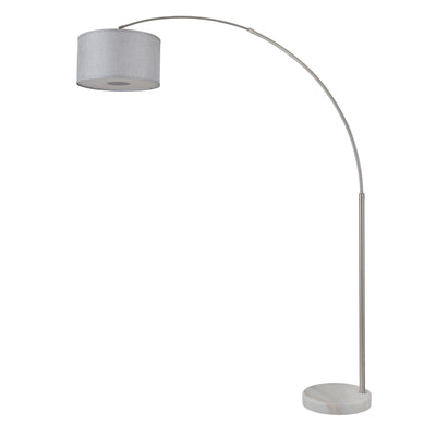 Lampadaire arqué réglable en acier Q-Max 81 avec abat-jour extra large et base en marbre