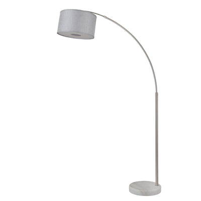 Lampadaire arqué réglable en acier Q-Max 81 avec abat-jour extra large et base en marbre