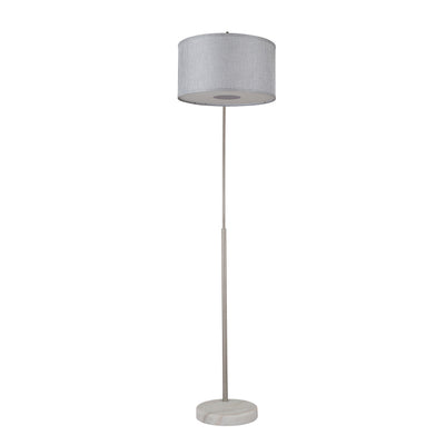 Lampadaire arqué réglable en acier Q-Max 81 avec abat-jour extra large et base en marbre