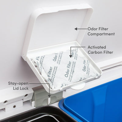 Poubelle de recyclage rectangulaire Qualiazero 16 gal (unité double 8 gal) - Acier inoxydable