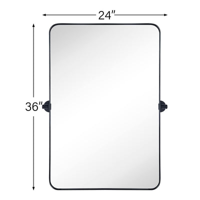 Miroir mural rectangulaire pivotant et inclinable en métal TEHOME Jonathan