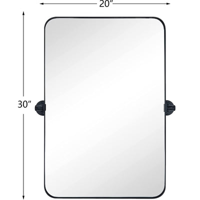 Miroir mural rectangulaire pivotant et inclinable en métal TEHOME Jonathan