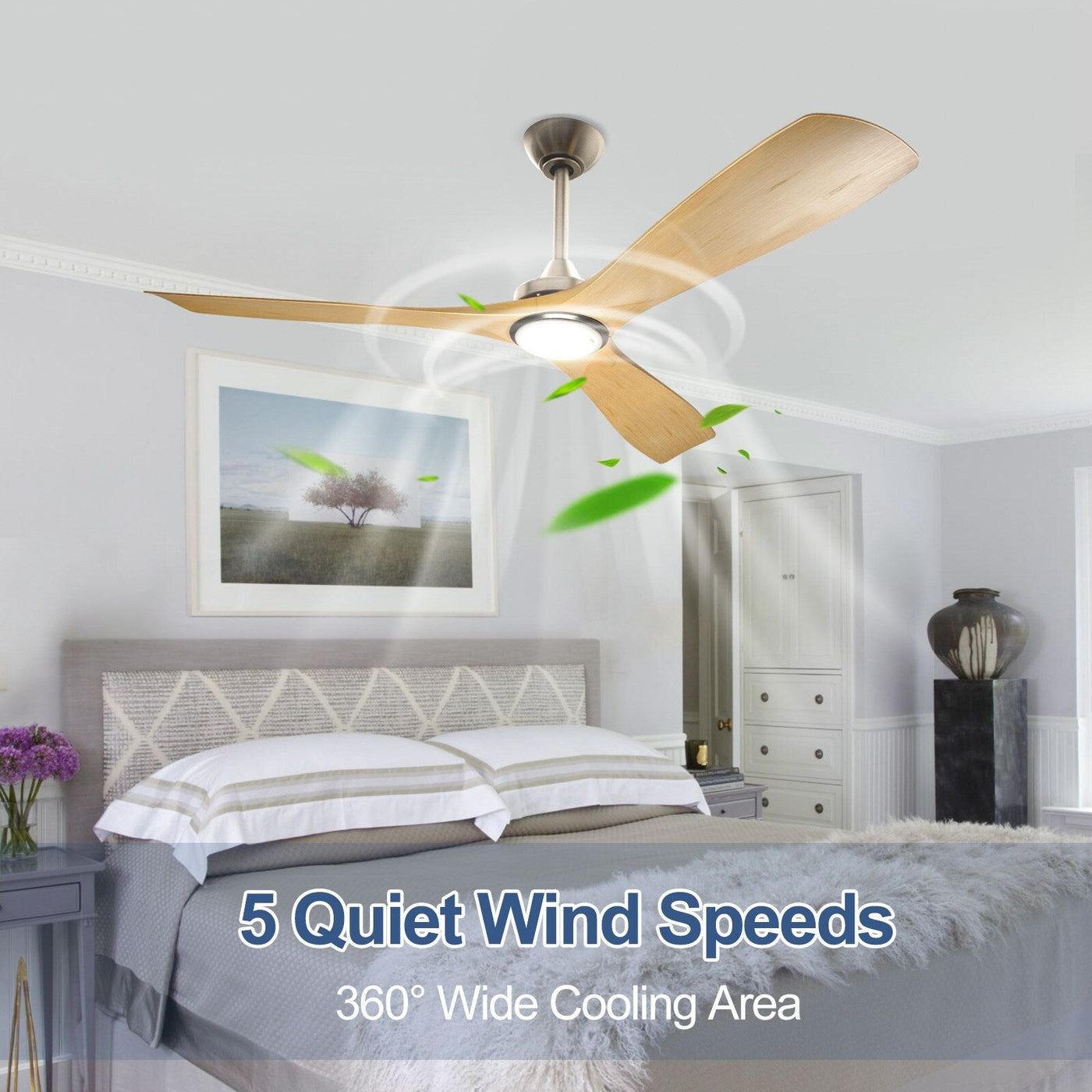 Ventilateur de plafond à distance avec lumières encastrées