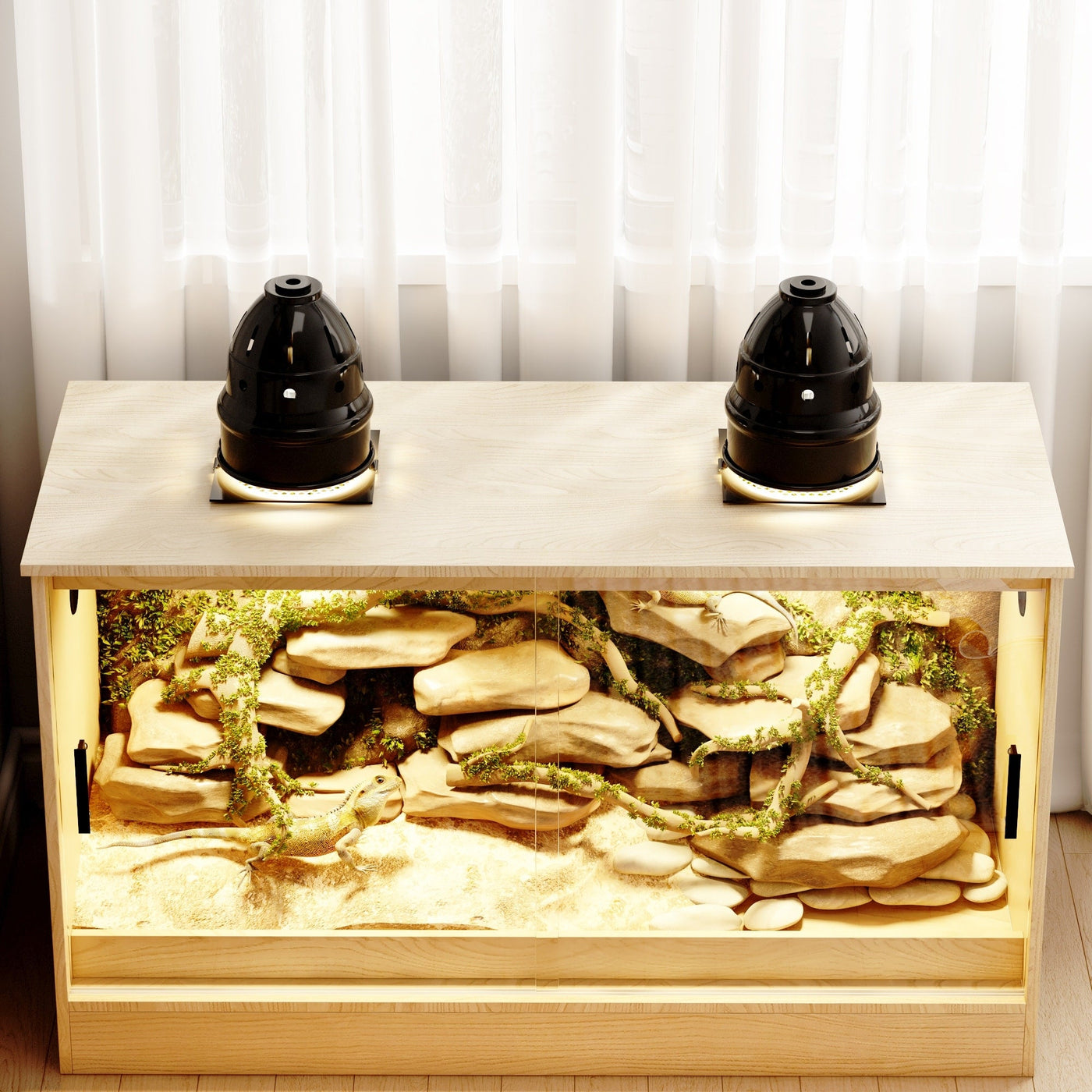 Habitat pour reptiles - Terrarium spacieux pour lézards, serpents et plus - 47,2