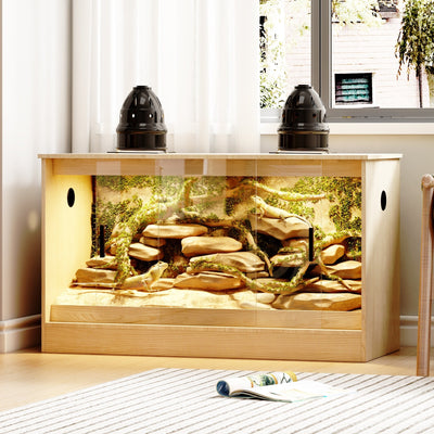 Habitat pour reptiles - Terrarium spacieux pour lézards, serpents et plus - 47,2