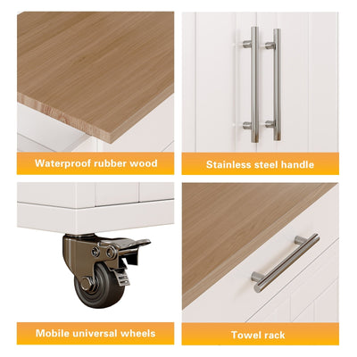 Îlot de cuisine roulant avec armoire de rangement