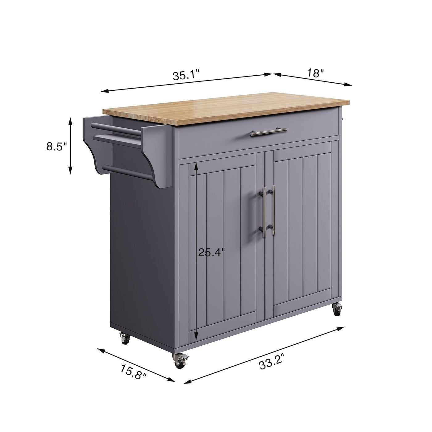 Îlot de cuisine roulant avec armoire de rangement