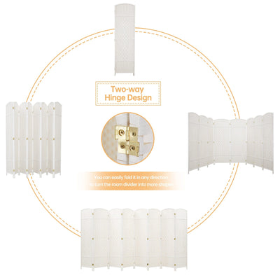 Paravent de séparation de pièce de 6 pieds de haut en fibre tissée, écran de confidentialité autoportant, écran pliant