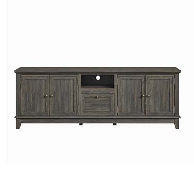 Meuble TV rustique de 72 pouces avec étagères réglables et rangement dissimulé - 72 pouces de largeur