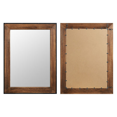 Miroir mural rustique en bois naturel et cadre en fer