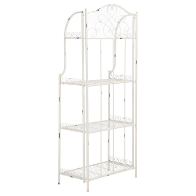 Étagère de boulangerie d'extérieur à 4 niveaux en fer forgé victorien SAFAVIEH Bryn - 25 po L x 15 po P x 63 po H - 25L x 15P x 63H