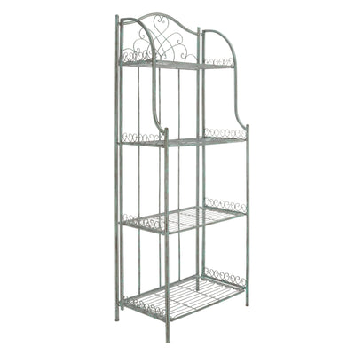 Étagère de boulangerie d'extérieur à 4 niveaux en fer forgé victorien SAFAVIEH Bryn - 25 po L x 15 po P x 63 po H - 25L x 15P x 63H