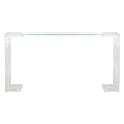 Console Safavieh Couture Camryn en acrylique transparent (60 l x 10 l x 30 h)