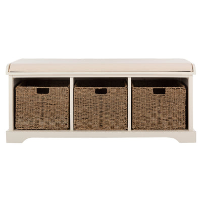 Banc de rangement SAFAVIEH Eola gris/blanc - 47 x 16,1 x 19,9 - 47 L x 16 P x 20 H