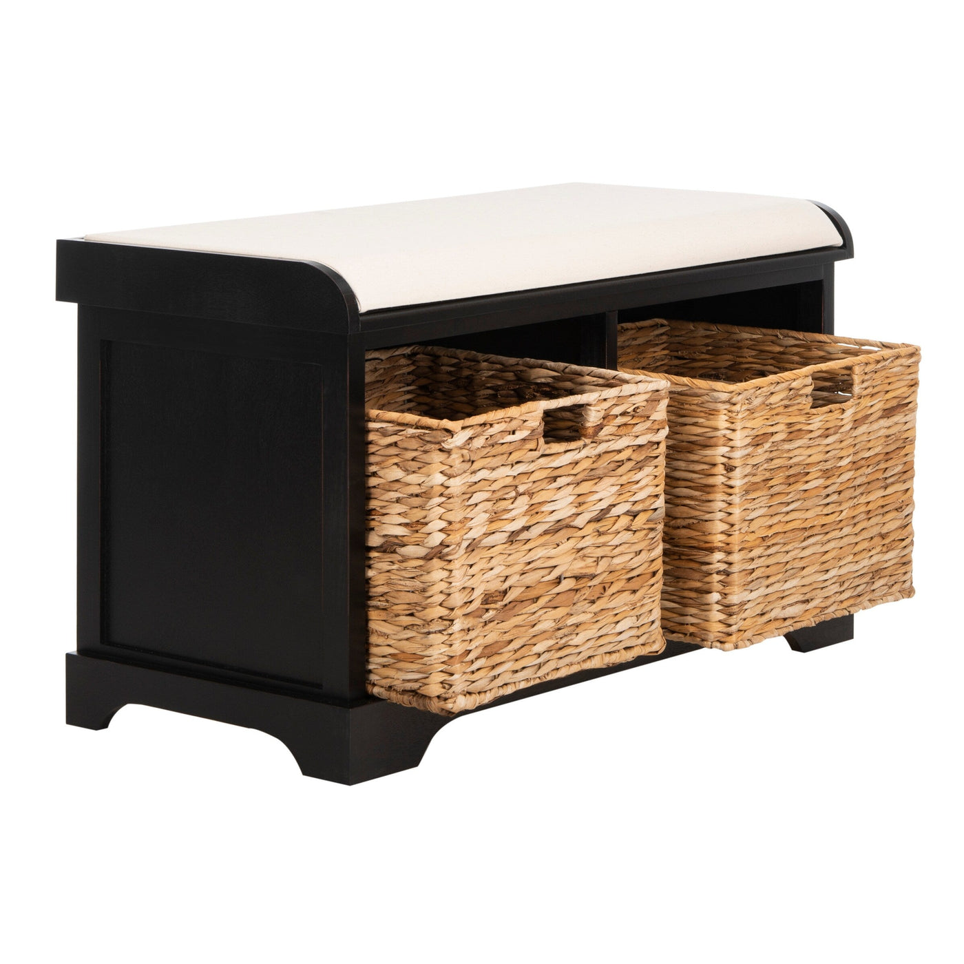 Banc de rangement tressé marron Euphemia de SAFAVIEH - 33,5 x 16,1 x 19,9 - 34 L x 16 P x 20 H