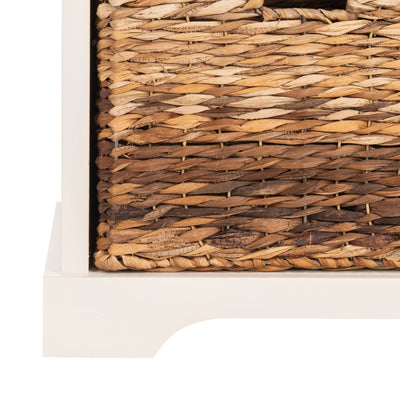 Banc de rangement tressé marron Euphemia de SAFAVIEH - 33,5 x 16,1 x 19,9 - 34 L x 16 P x 20 H