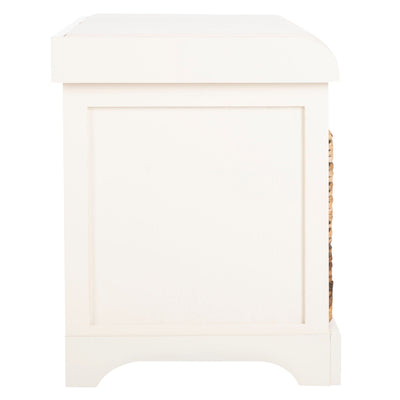 Banc de rangement tressé marron Euphemia de SAFAVIEH - 33,5 x 16,1 x 19,9 - 34 L x 16 P x 20 H