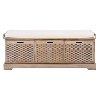 Banc de rangement à 3 tiroirs avec coussins SAFAVIEH Fiorello - 47,3 L x 15 L x 19 H - 47 L x 15 P x 19 H