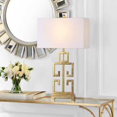 Lampe de table Chantelle de SAFAVIEH Lighting, 29 pouces, finition or antique grecque (lot de 2) - 16 L x 9 P x 29 H