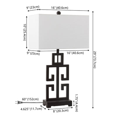 Lampe de table Chantelle de SAFAVIEH Lighting, 29 pouces, finition or antique grecque (lot de 2) - 16 L x 9 P x 29 H