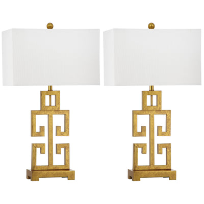 Lampe de table Chantelle de SAFAVIEH Lighting, 29 pouces, finition or antique grecque (lot de 2) - 16 L x 9 P x 29 H