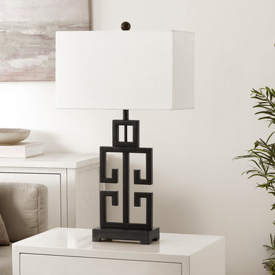 Lampe de table Chantelle de SAFAVIEH Lighting, 29 pouces, finition or antique grecque (lot de 2) - 16 L x 9 P x 29 H