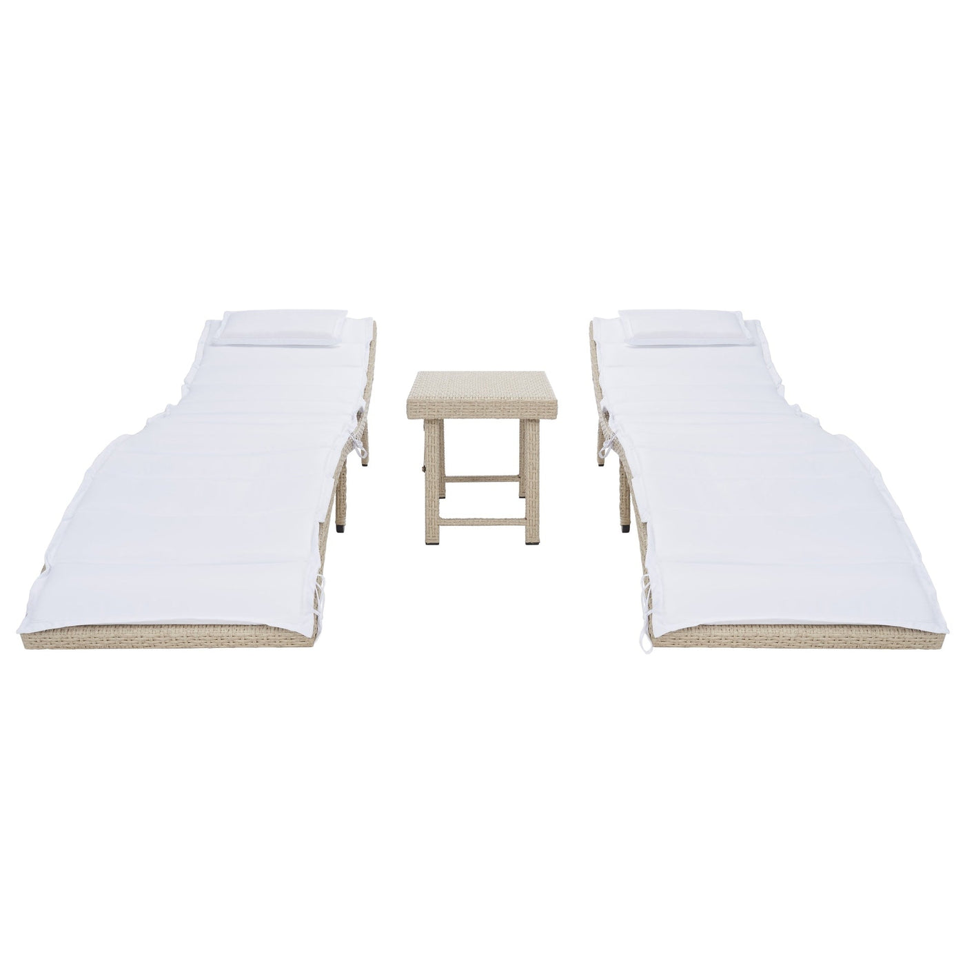 Ensemble de chaises longues d'extérieur Blaguna 3 pièces SAFAVIEH - 83 L x 20 P x 24 H