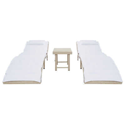 Ensemble de chaises longues d'extérieur Blaguna 3 pièces SAFAVIEH - 83 L x 20 P x 24 H