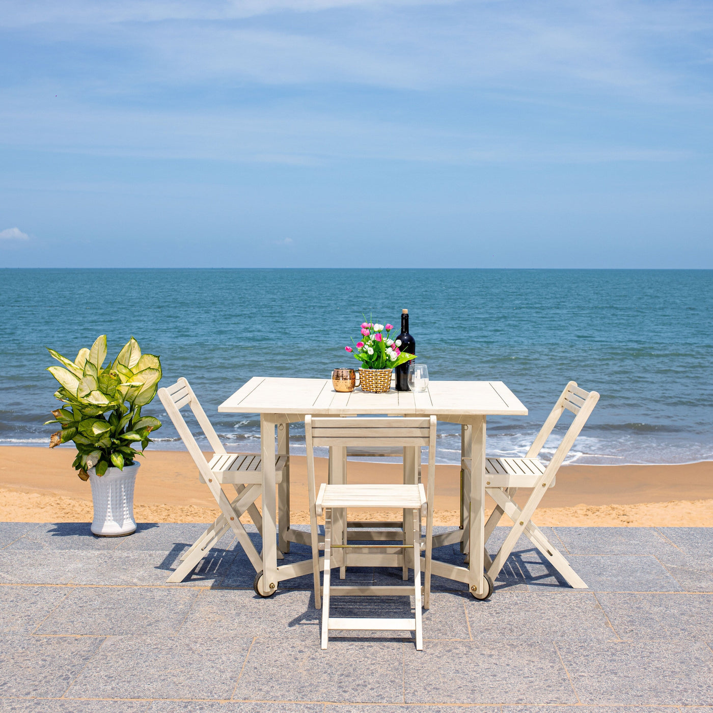 Ensemble de salle à manger d'extérieur 5 pièces SAFAVIEH Brandy - 43 x 35 x 29 cm