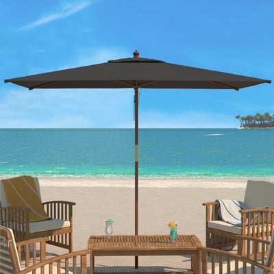 Parasol de marché à poulie en bois SAFAVIEH Outdoor Glauca de 11 pieds