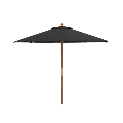 Parasol de marché à poulie en bois SAFAVIEH Outdoor Glauca de 11 pieds